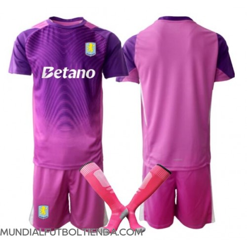 Camiseta Aston Villa Portero Tercera Equipación Replica 2025-26 para niños mangas cortas (+ Pantalones cortos)